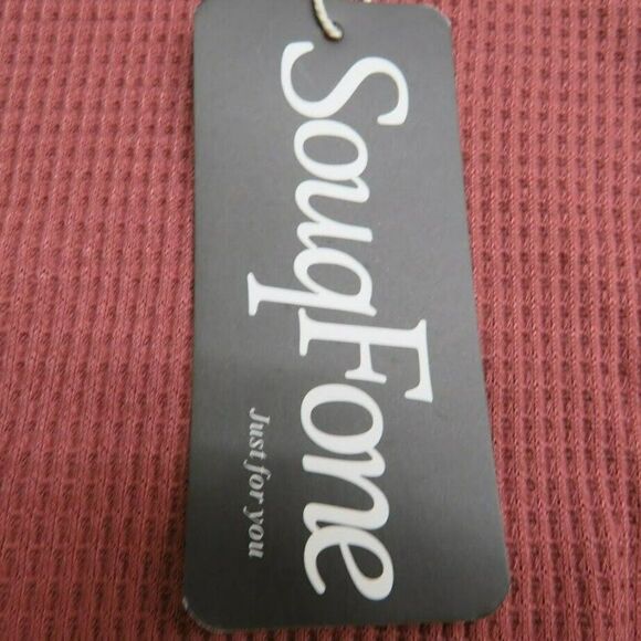 Souq Fone Knot Front Sleeveless Tanktop Shirt Women's Size Large Red Athletic - Picture 3 of 10